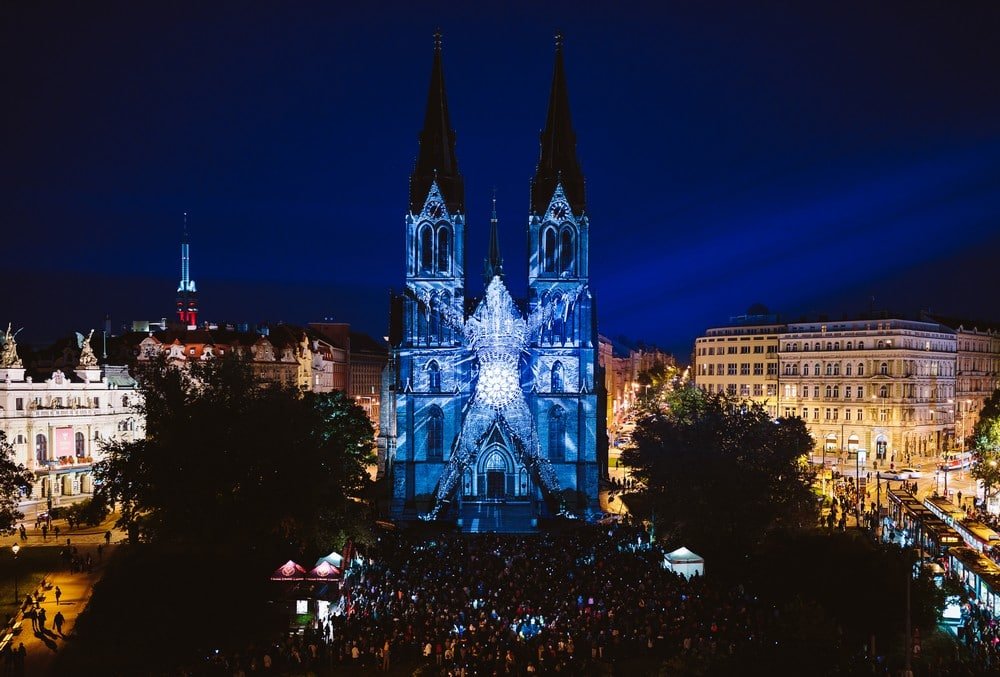 Magic lights all across Prague