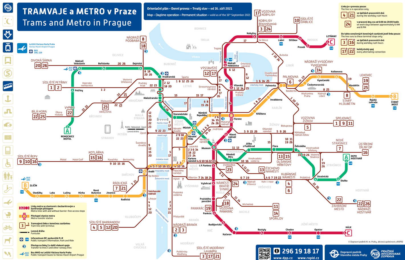 prague tram and metro map